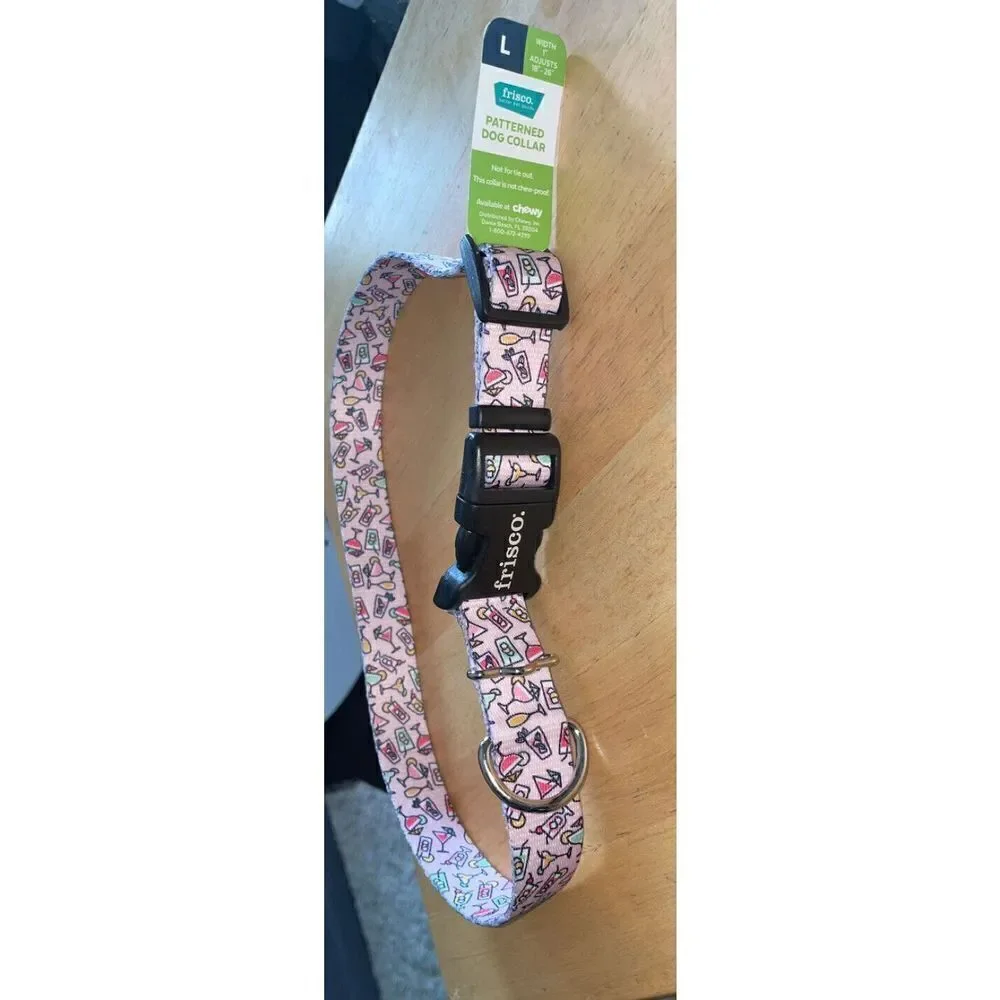 Frisco Cocktail Party Polyester Dog Collar, Large: 18 to 26 in Neck, 1 inch Wide